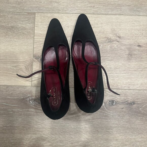 Coach T-strap Black 3/75" High Heels. - Picture 1 of 7